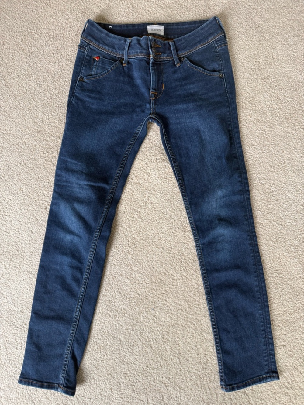 Hudson Jeans Skinny Stretch Denim in Dark Blue Wash - Picture 2 of 5